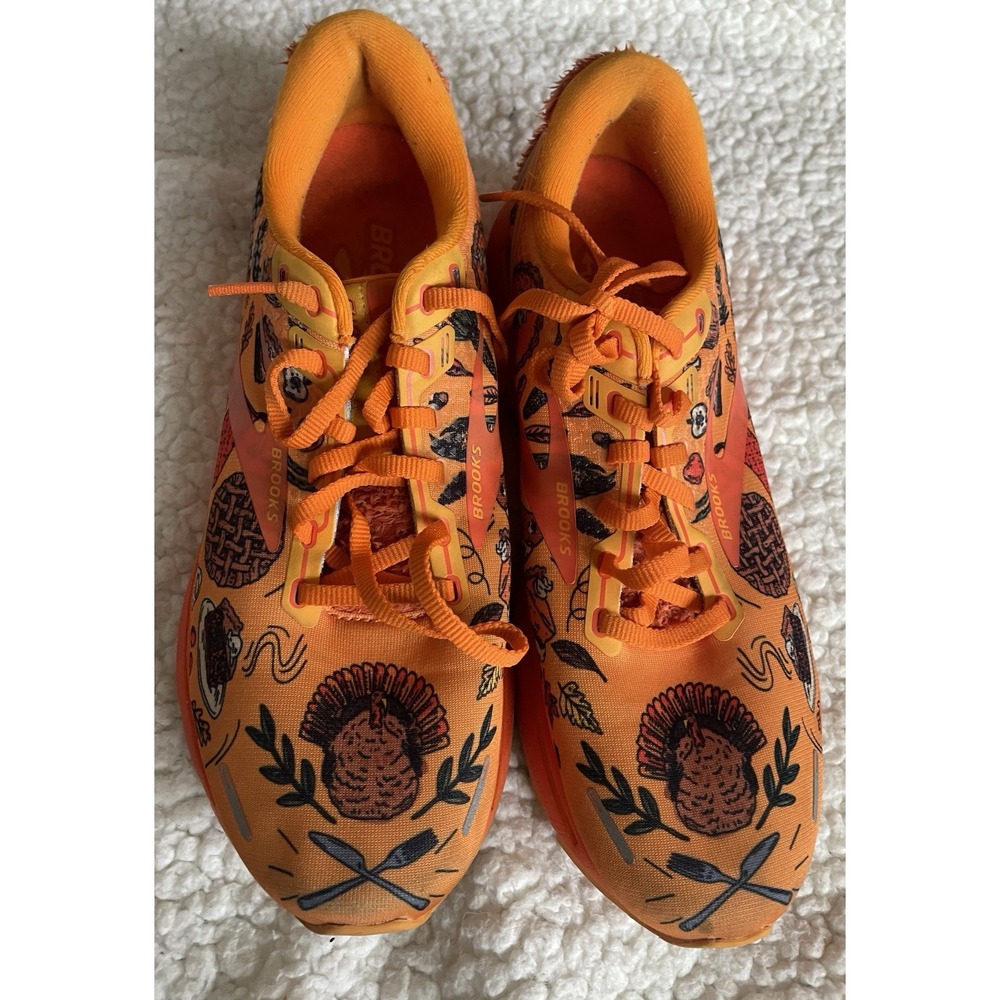 Mens Brooks Ghost 14 Running Shoes Size 10 Thanksgiving Turkey Trot Orange
